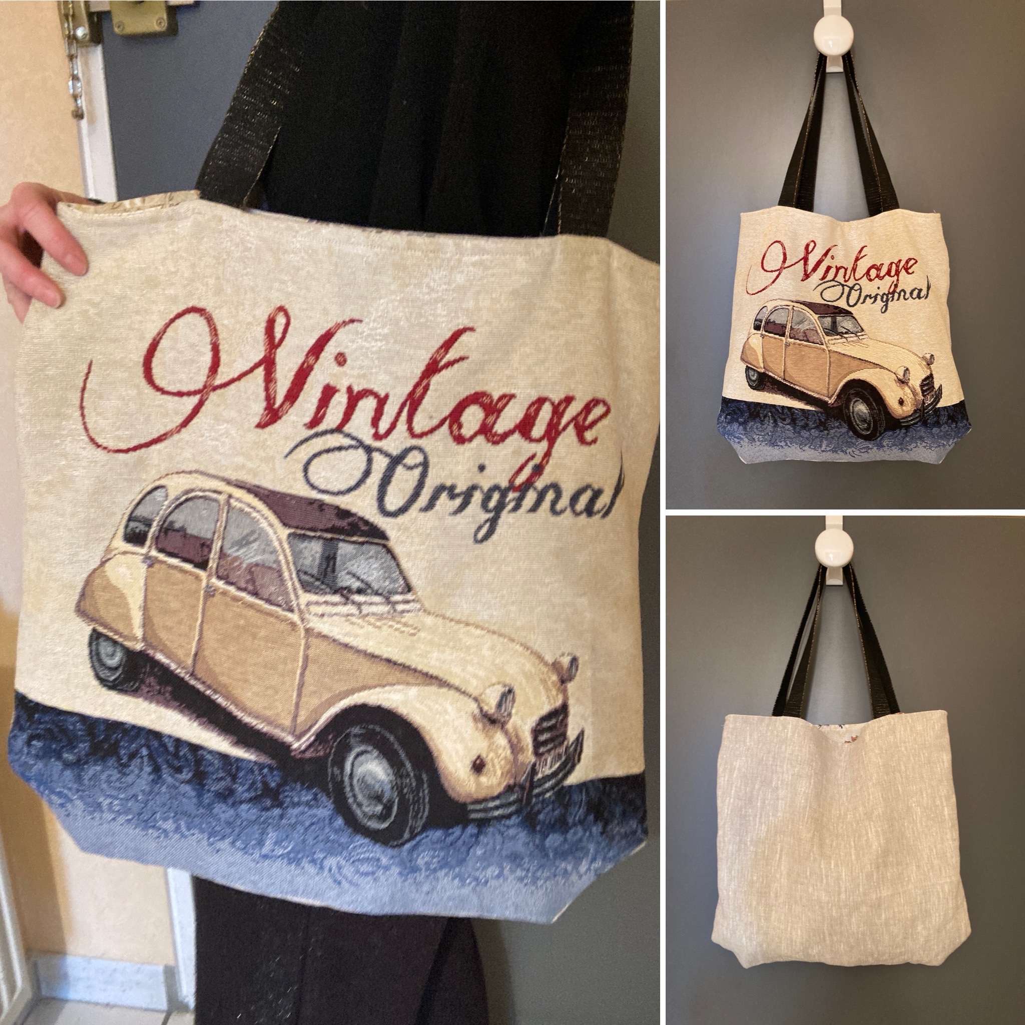 Tote bag motif 2CV Vintage en coton