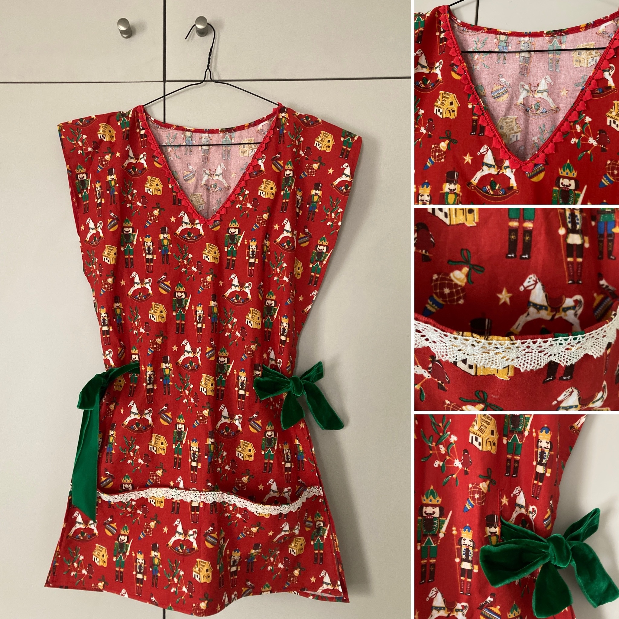 Tablier original de Noël inspiration année 50